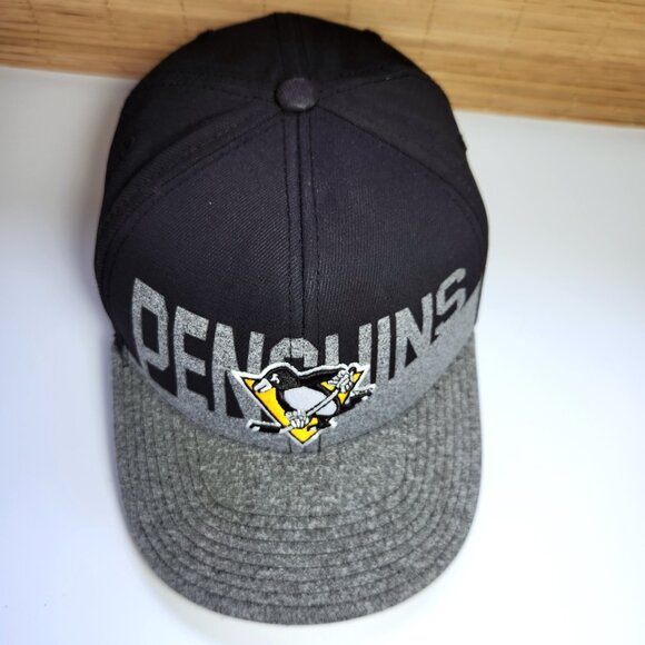 Pittsburgh Penguins Hat Cap adidas Mens Two-tone Black & Grey Snapback - Picture 4 of 11